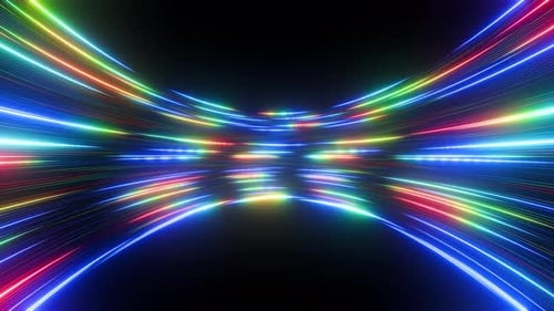 Colorful Light Speed Tunnel Background
