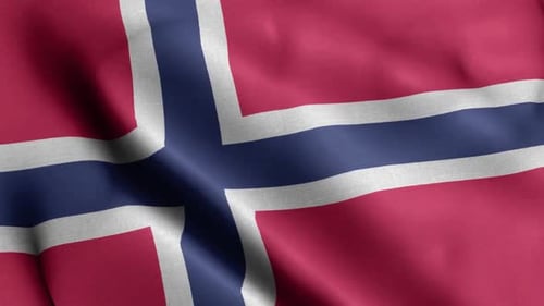 National Flag of Norway Waving Loop