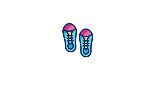 Animated 2D Flat Design Sneakers Icon