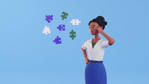 Woman thinking and looking for answer. shrugs her shoulders. uncertainty, question, no solution