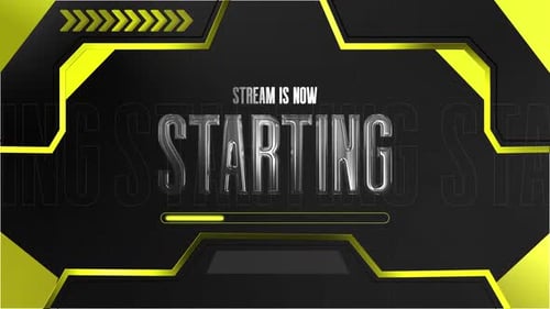 Twitch Stream Intro Overlay Animation With Yellow Theme