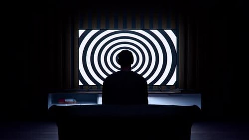 Man Hypnotized In Front Of The Television Brain Wash