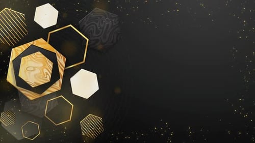 Elegant Gold Hexagon Abstract Background Animation