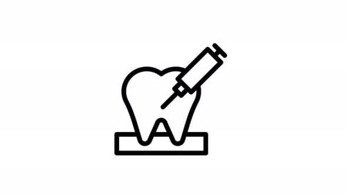 dental syringe line icon animation