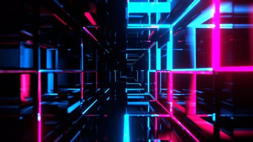Cyan And Pink Beautiful Abstract Neon Infinity Background Vj Loop In 4K