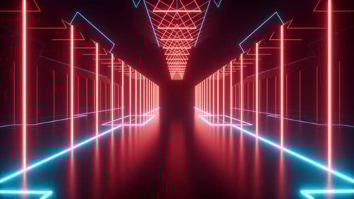 Abstract neon tunnel.
