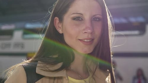 Lifestyle Portrait of Young Happy Attractive Woman Smilling Cheerful