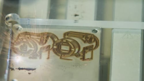 Engraving Metal with Sparks in Automated Process