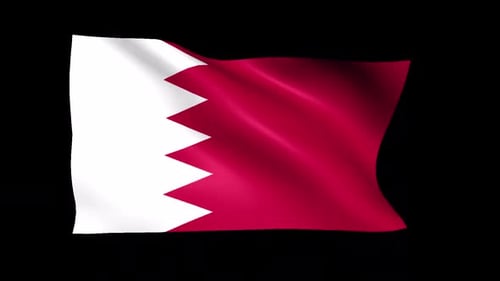 Waving Flag of Qatar Realistic Animation