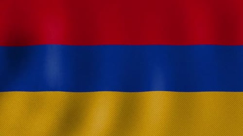 Seamless Loop Waving Fabric Flag of Armenia