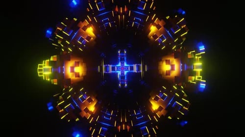A Vibrant VJ Loop with Pulsating Neon Disco Strobe Lights