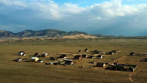 Drone Footage of Authentic Village on the Edge of the World in Russia