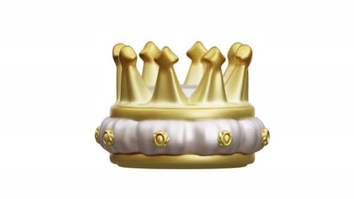 Stylized 3D Golden Crown Rotation Animation