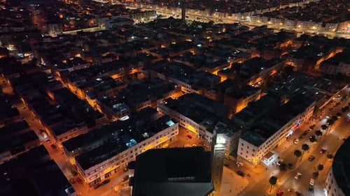 Casablanca, Morocco, night scene.