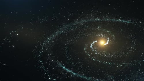 Abstract Swirling Particle Galaxy Loop in Deep Space Background