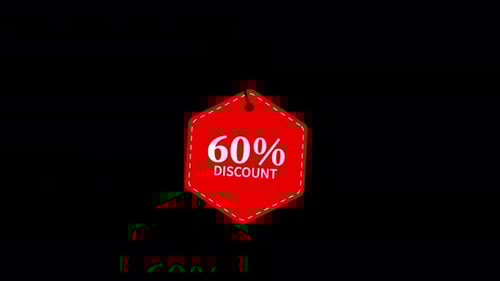 60 Percent Discount Offer Price Tag Animation