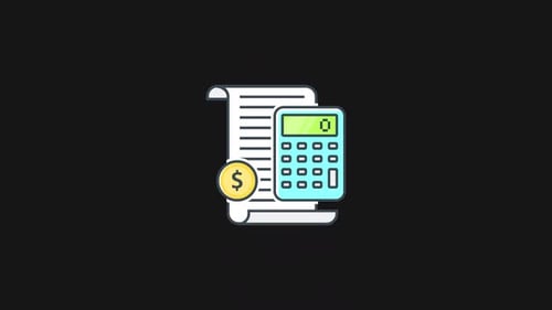 Animated Flat Design Finance Calculator Icon