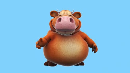Fun 3D cartoon cow (with alpha channel included)