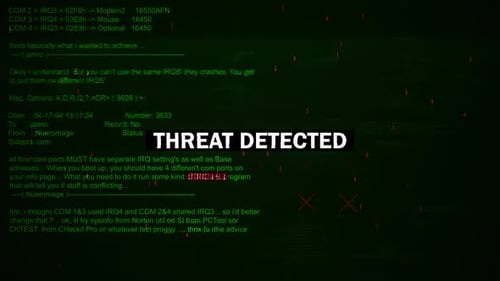 Threat Detected Warning Text On Hacking Background Screen V04