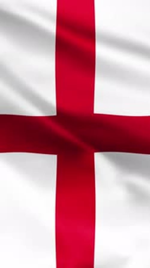 England Flag Waving Realistic Seamless Loop