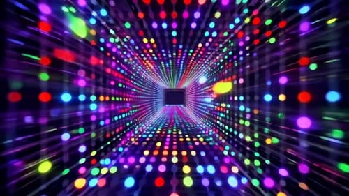 Lebendige mehrfarbige LED-Lichttunnel-Animation