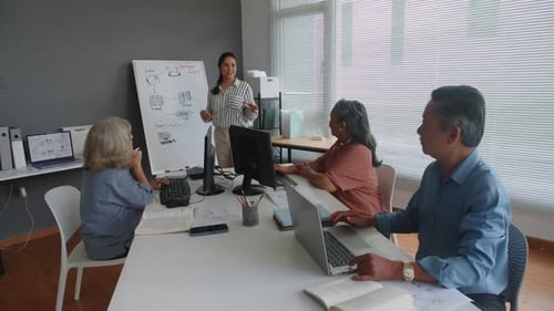 Business Presentation in a Modern Office Setting