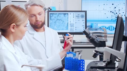 Professional Team of Scientists is Working on a Vaccine in a Modern Scientific Research Laboratory
