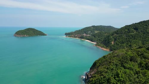 Top view of a tropical beach.