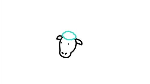 Animated Sheep Head Sketch to Clean Line Art