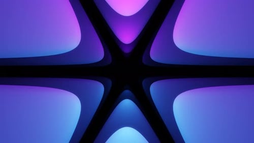 Abstrakte elegante geometrische Figurenanimation mit blauem und violettem Farbverlauf