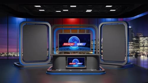 3D-Hintergrundschleife für virtuelle Nachrichtenstudios