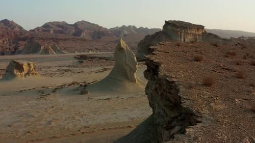 Flying over an amazing rock formation