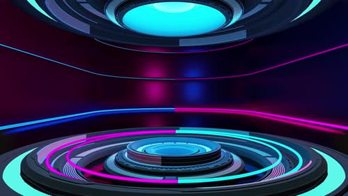Futuristic Digital Studio with Neon Lights