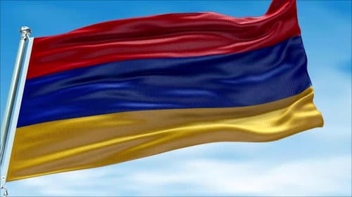 Realistic Armenia Flag Waving in the Wind