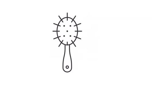 Minimalist Hairbrush Outline Drawing Animation