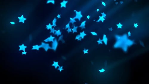 Fliegender Bewegungshintergrund mit blauen Sternen