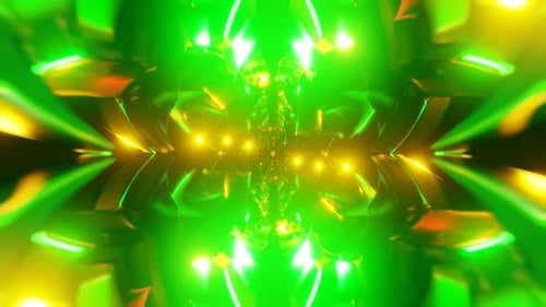 Kaleidoscope Lights Patterns Symmetry Glow with Vibrant Neonshapes Dynamic Aura