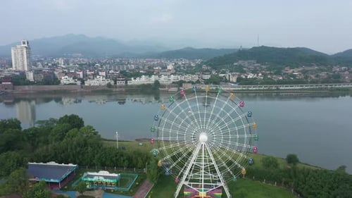 Aerial Photography of the Natural Scenery and Cityscape in Lanxi Zhejiang China