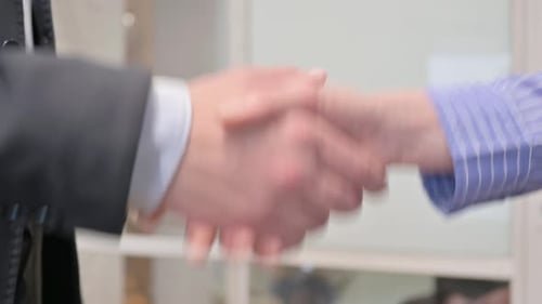 Close Up of Businessman Shaking Hand with Customer