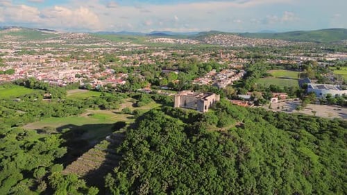 Queretaro Aerial view of the ancient pyramid of El Pueblito