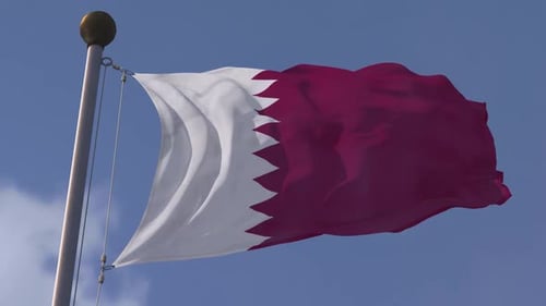 Animated Qatar Flag Waving Loop