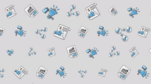 Seamless Loop of Animated Sketchy Business Marketing Icons