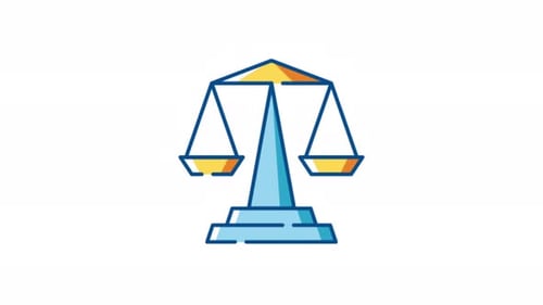 Justice Balance Scale Flat Design Icon Animation
