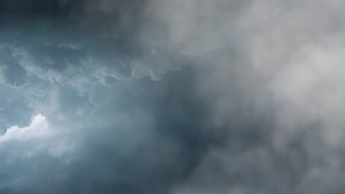 Dark storm clouds and lightning bolts, nature background