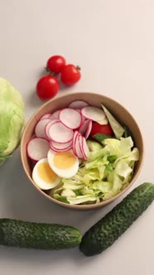 Salad from a healthy diet. Close up. Delivery