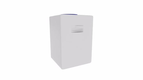 Caja blanca minimalista con tapa azul