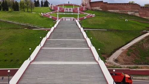 Grand Chkalov Staircase in Nizhny Novgorod, Russia