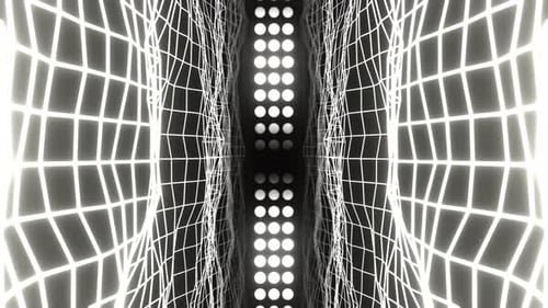 White Cyberspace Trance Style And Flashing Lights Background Vj Loop In 4K