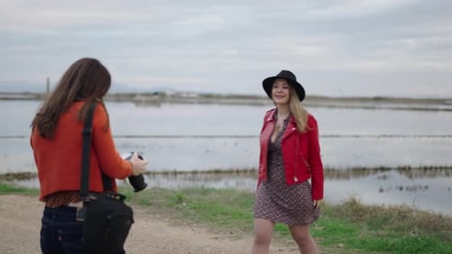 Two Friends with a Great Complicity in a Photo Session