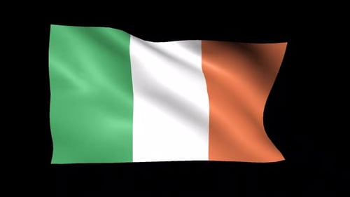 Realistic Waving Irish National Flag Animation